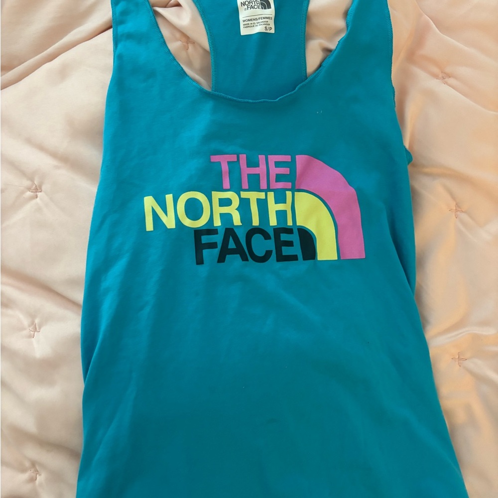 The North Face Aqua Tank with Pink Logo